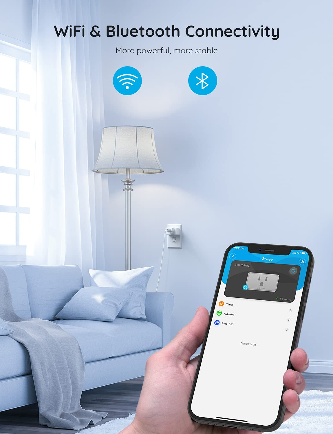 Smart Plug 15A - 4 Pack WiFi and Bluetooth Outlets Compatible with Alexa and Google Assistant, Remote Control via Home App, Multiple Timer Support, No Hub Required, ETL & FCC Certified