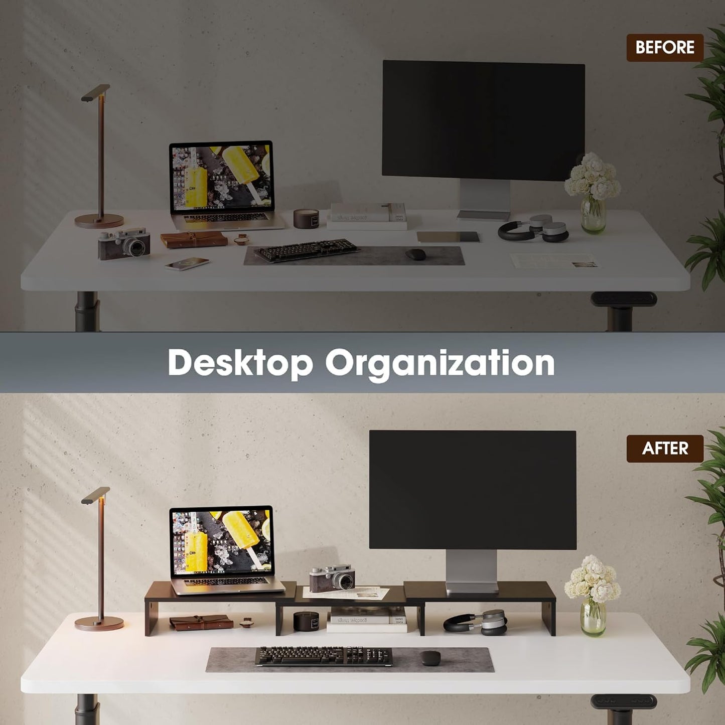 Adjustable Dual Monitor Stand Riser