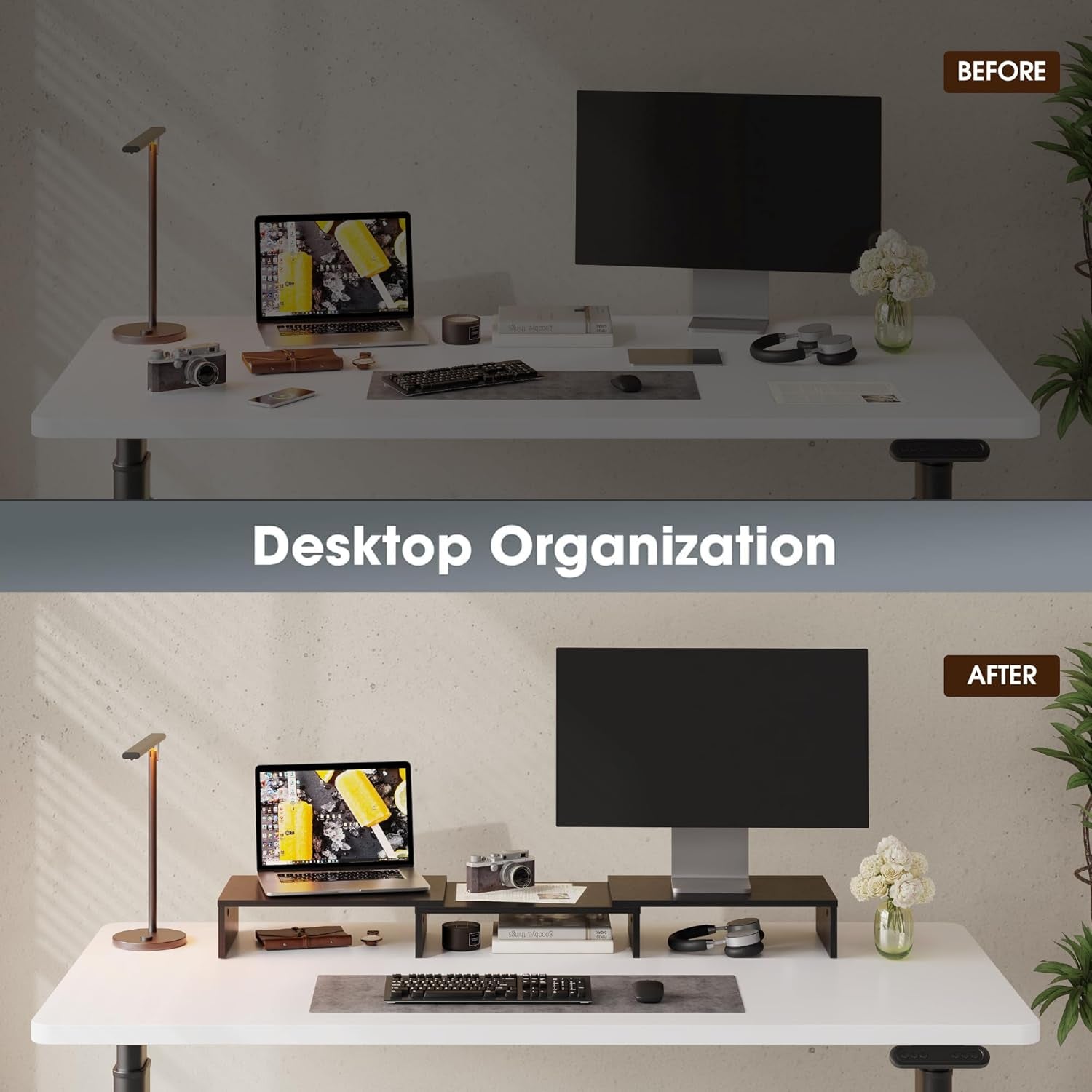 Adjustable Dual Monitor Stand Riser