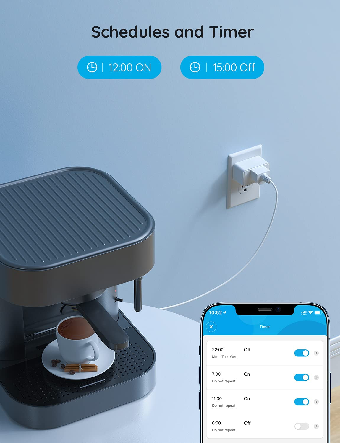 Smart Plug 15A - 4 Pack WiFi and Bluetooth Outlets Compatible with Alexa and Google Assistant, Remote Control via Home App, Multiple Timer Support, No Hub Required, ETL & FCC Certified