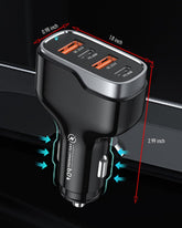 120W 4-Port USB-C Car Charger