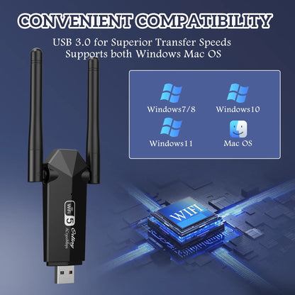 1300Mbps Dual-Band USB 3.0 Wi-Fi Adapter