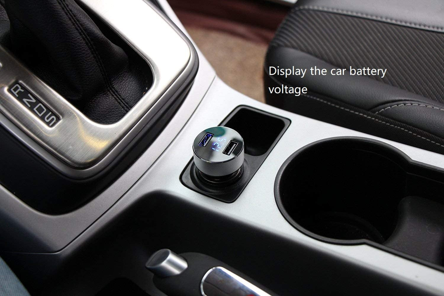 Dual USB Fast Car Charger – 12V/24V Adapter with LED Voltage Meter