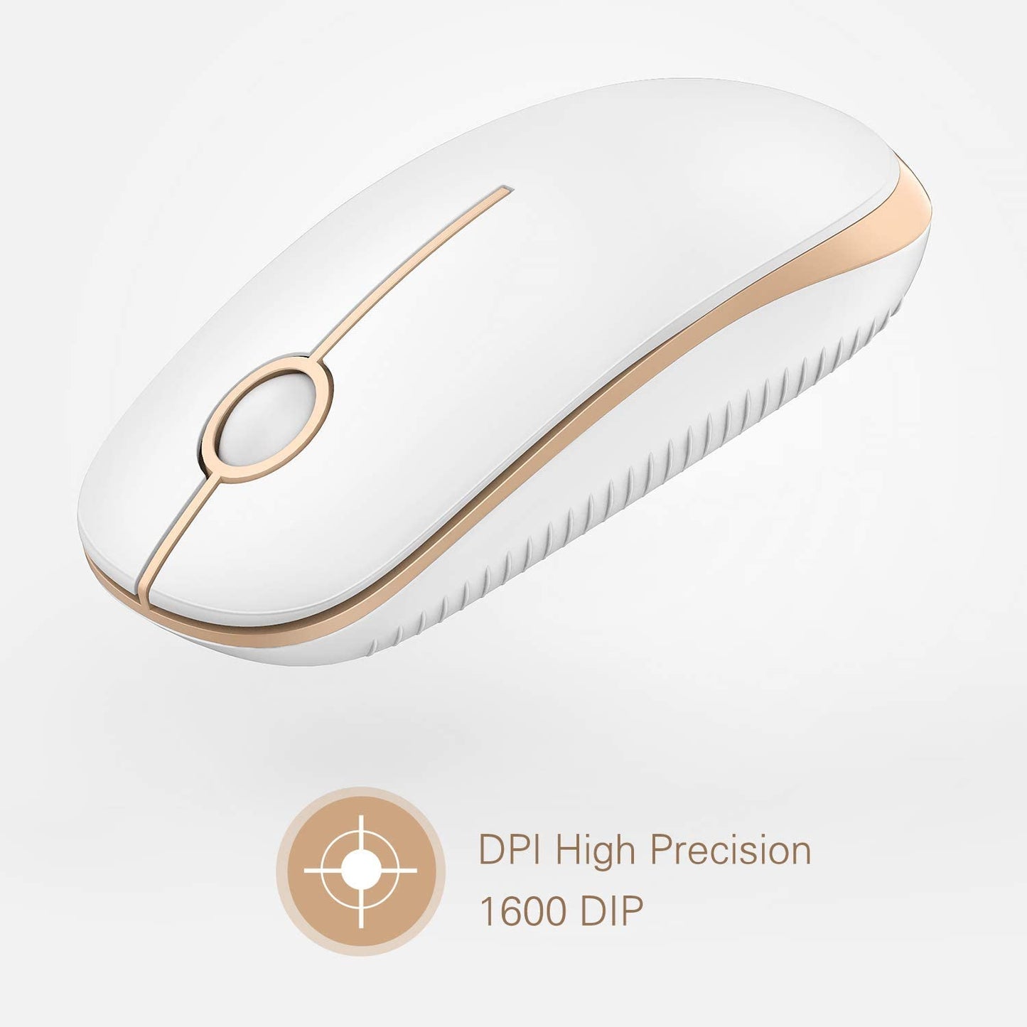 Wireless Slim Mouse – Quiet 2.4GHz USB Optical Mouse for Laptop, PC & Mac