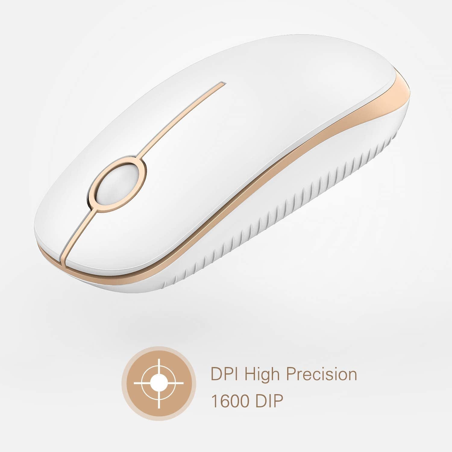 Wireless Slim Mouse – Quiet 2.4GHz USB Optical Mouse for Laptop, PC & Mac