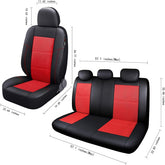 9PCS Universal Leather & Mesh Car Seat Covers