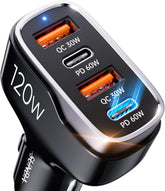 120W 4-Port USB-C Car Charger
