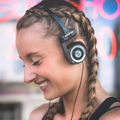 Porta Pro Black Retro 80s Wired On-Ear Headphones (3.5mm)