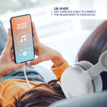 Wireless Bluetooth Over-Ear Headphones – White