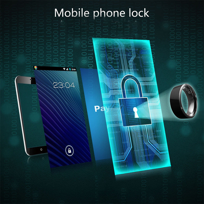 Smart Ring Wearable Device Multifunctional Black High-Tech