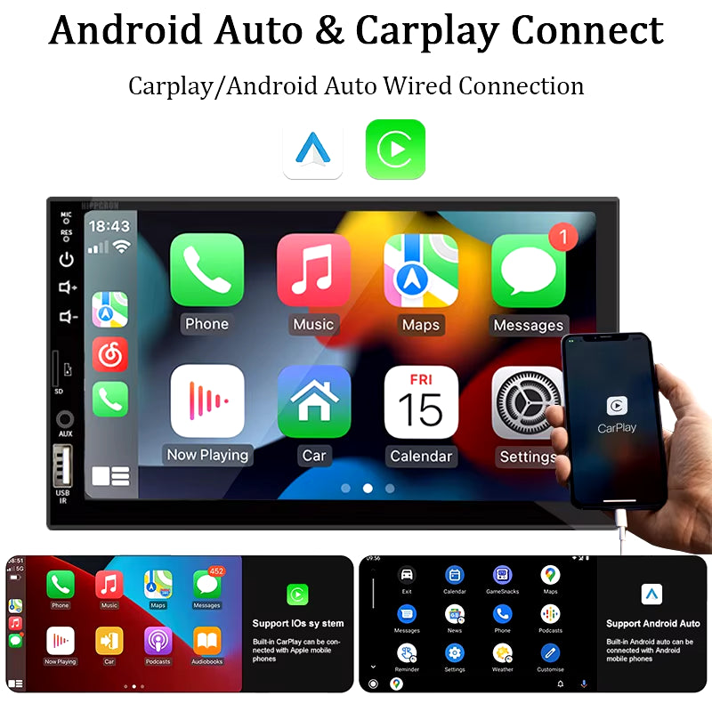 7" CarPlay Android Auto Touch Screen Car Radio