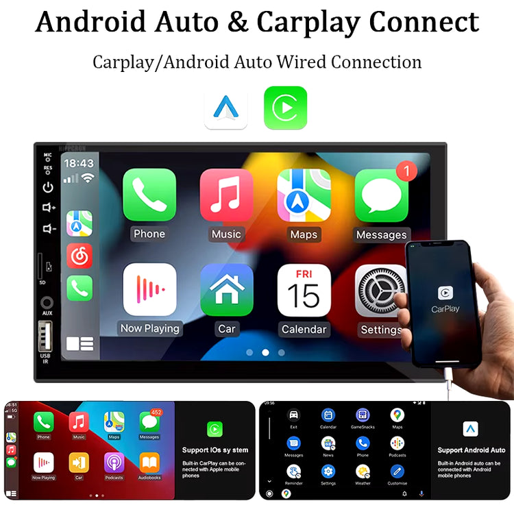 7" CarPlay Android Auto Touch Screen Car Radio