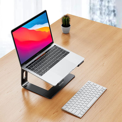 LS03 Aluminum Laptop Stand, Ergonomic Detachable Computer Stand, Notebook Riser, Laptop Mount Compatible with Air, Pro, Dell, HP, Lenovo More 10-15.6" Laptops, Black