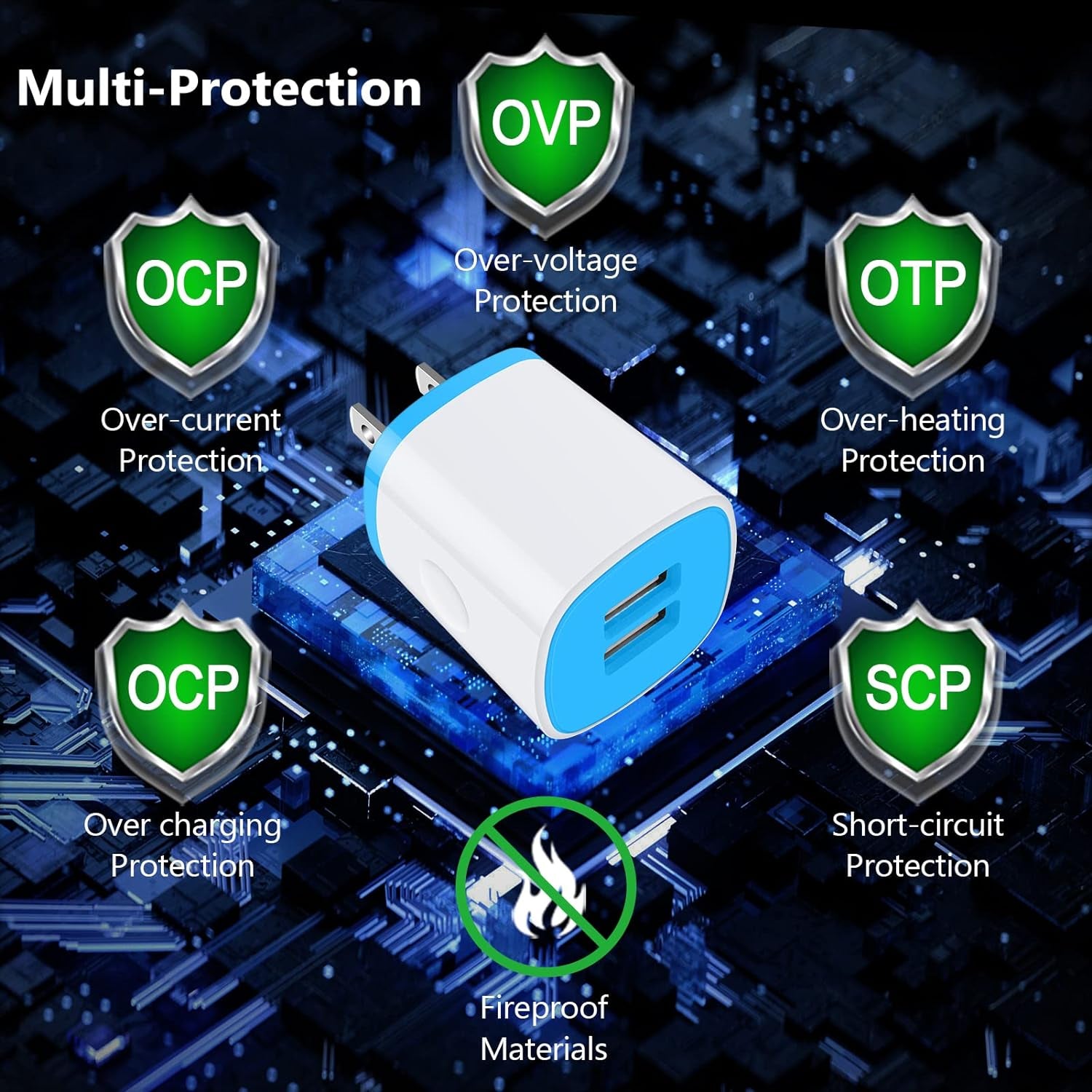 Dual USB Wall Charger 2.1A Fast Charging Adapter