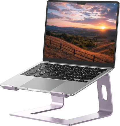 Aluminum Laptop Stand for 10–15.6" Laptops – Ergonomic Desktop Riser, Purple