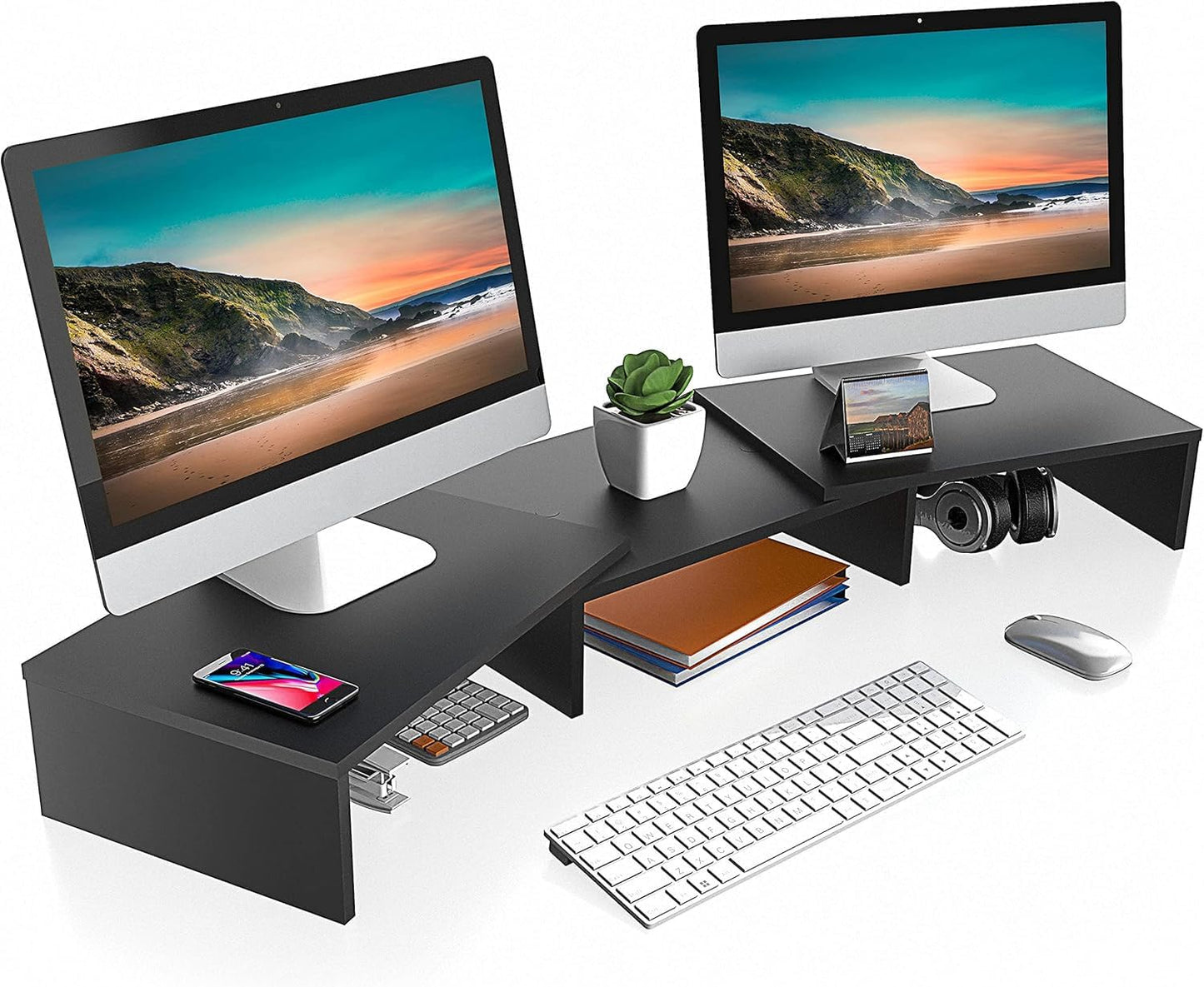 Adjustable Dual Monitor Stand Riser