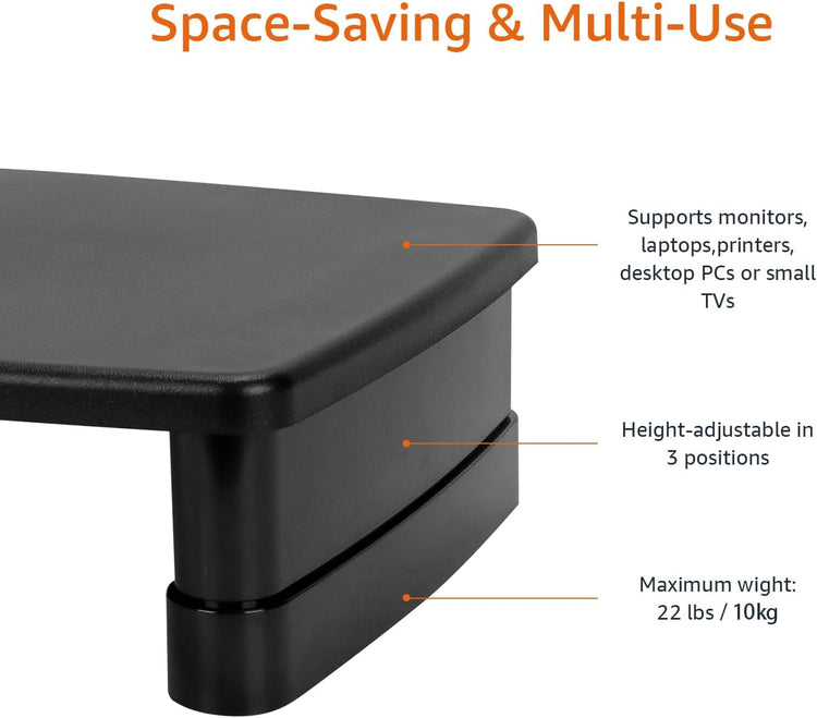 Adjustable Monitor Stand with Storage (3-Level)