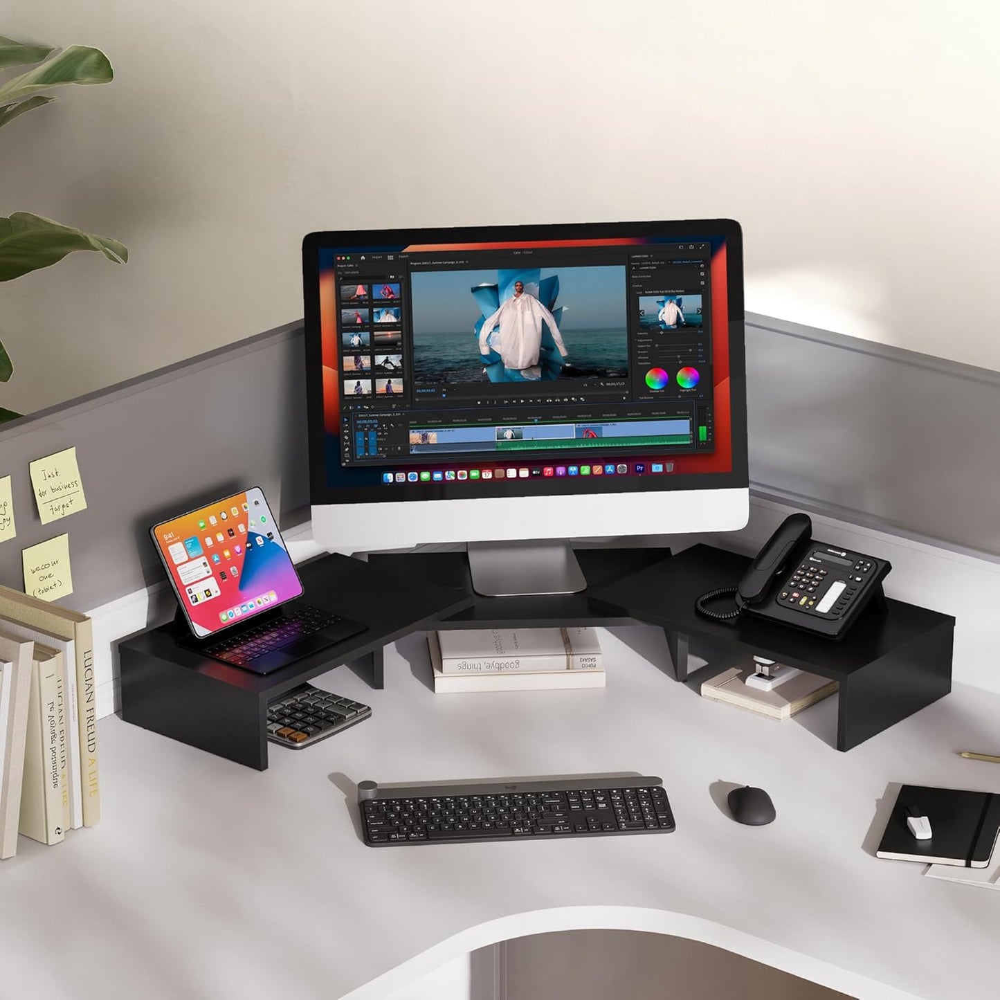 Adjustable Dual Monitor Stand Riser