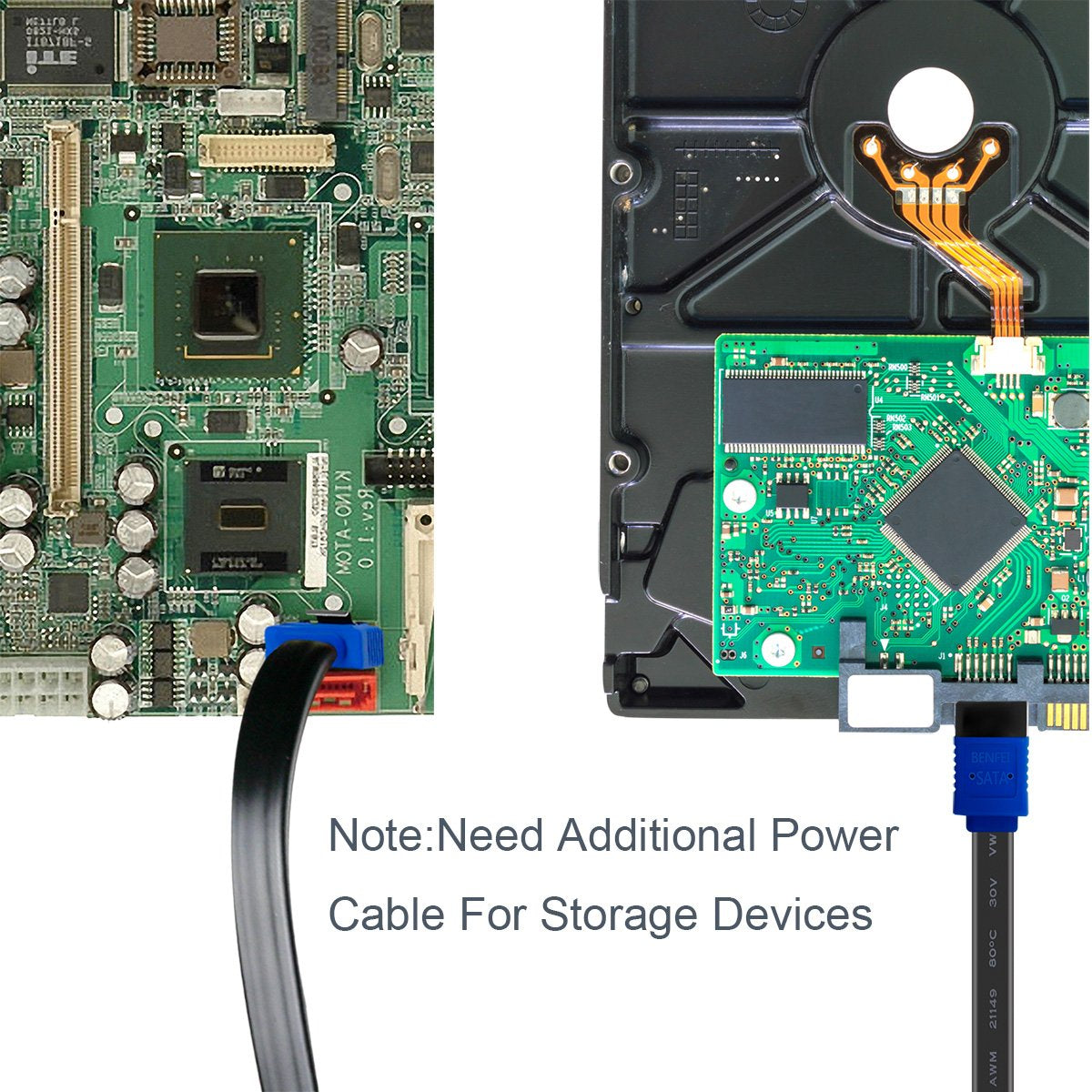 3-Pack SATA III 6Gbps Data Cables