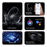 Wireless Over-Ear Headphones with Hybrid ANC – 50 dB Noise Reduction, 120-Hour Battery, 6-Mic ENC, Spatial Audio and Foldable Design