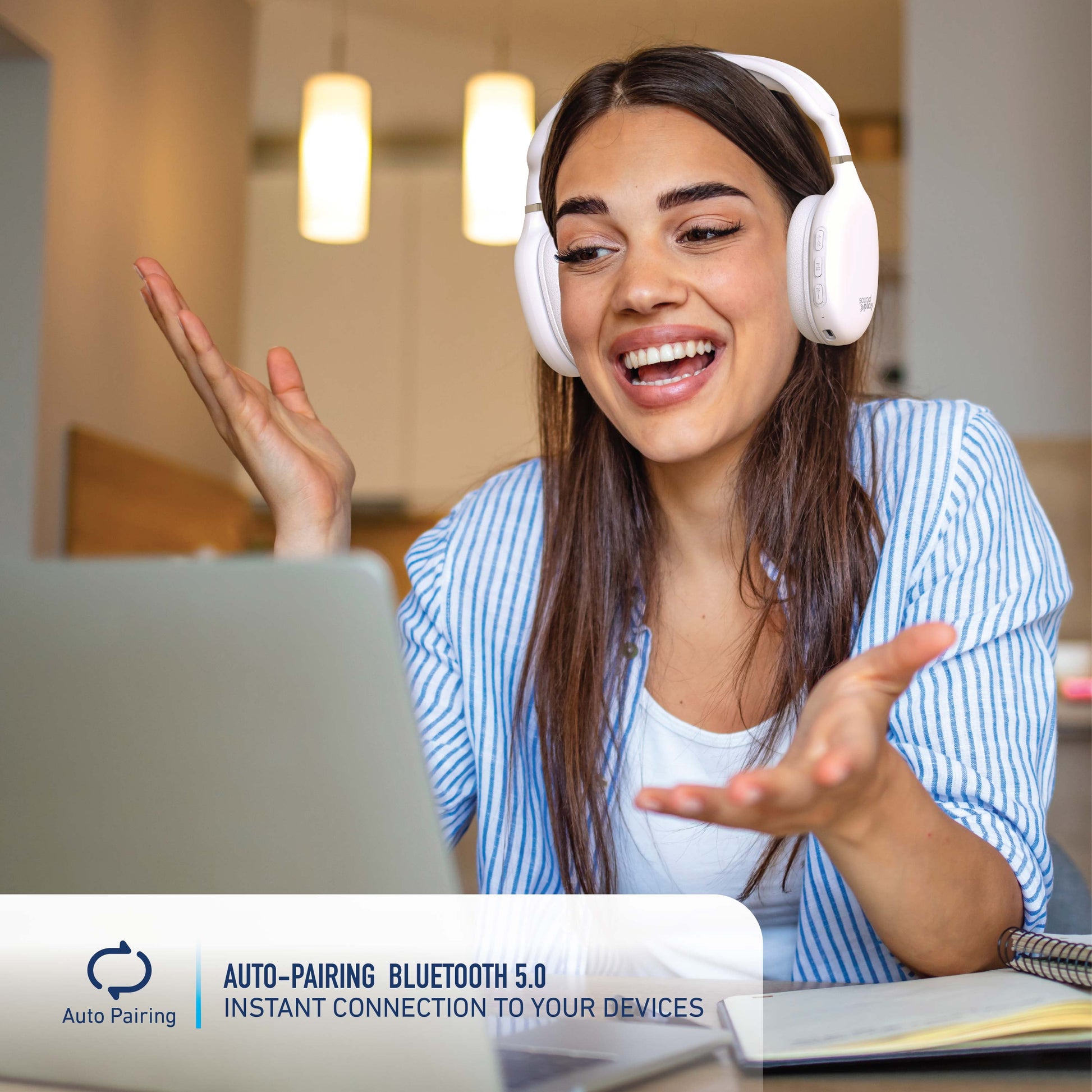 Wireless Bluetooth Over-Ear Headphones – White
