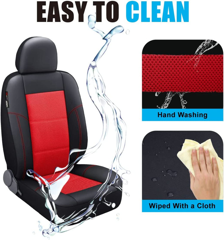 9PCS Universal Leather & Mesh Car Seat Covers