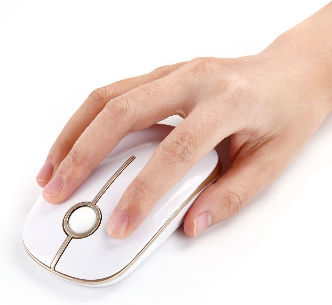 Wireless Slim Mouse – Quiet 2.4GHz USB Optical Mouse for Laptop, PC & Mac