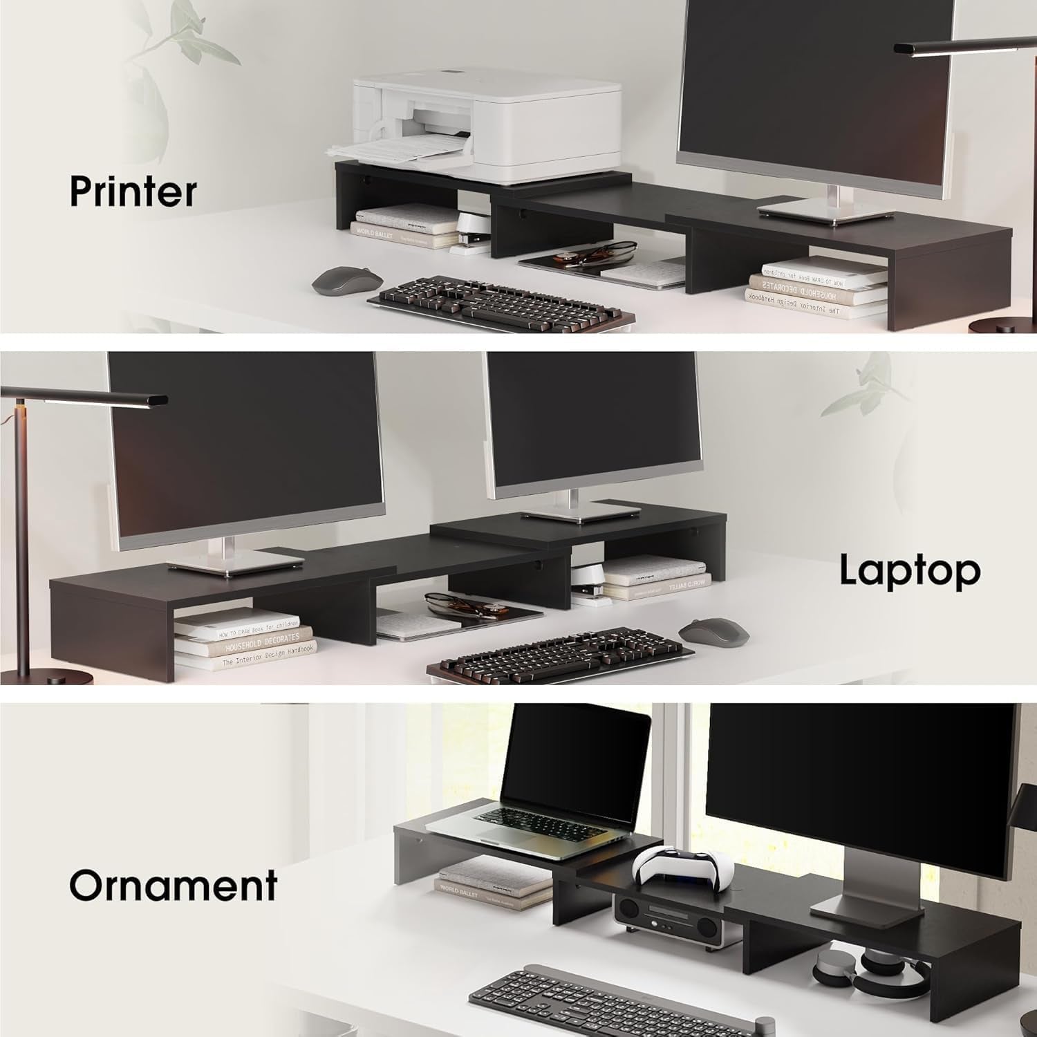Adjustable Dual Monitor Stand Riser