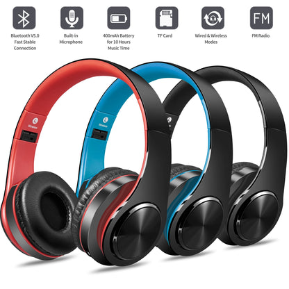 Wireless Bluetooth Noise Cancelling Headphones with Mic – Foldable Over-Ear Headset