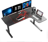 60" L-Shaped Gaming Desk with Cable Management