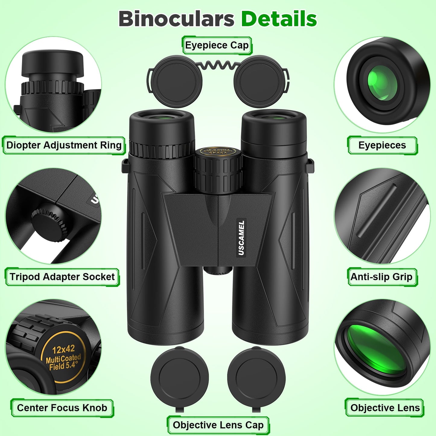 12x42 HD Waterproof Binoculars