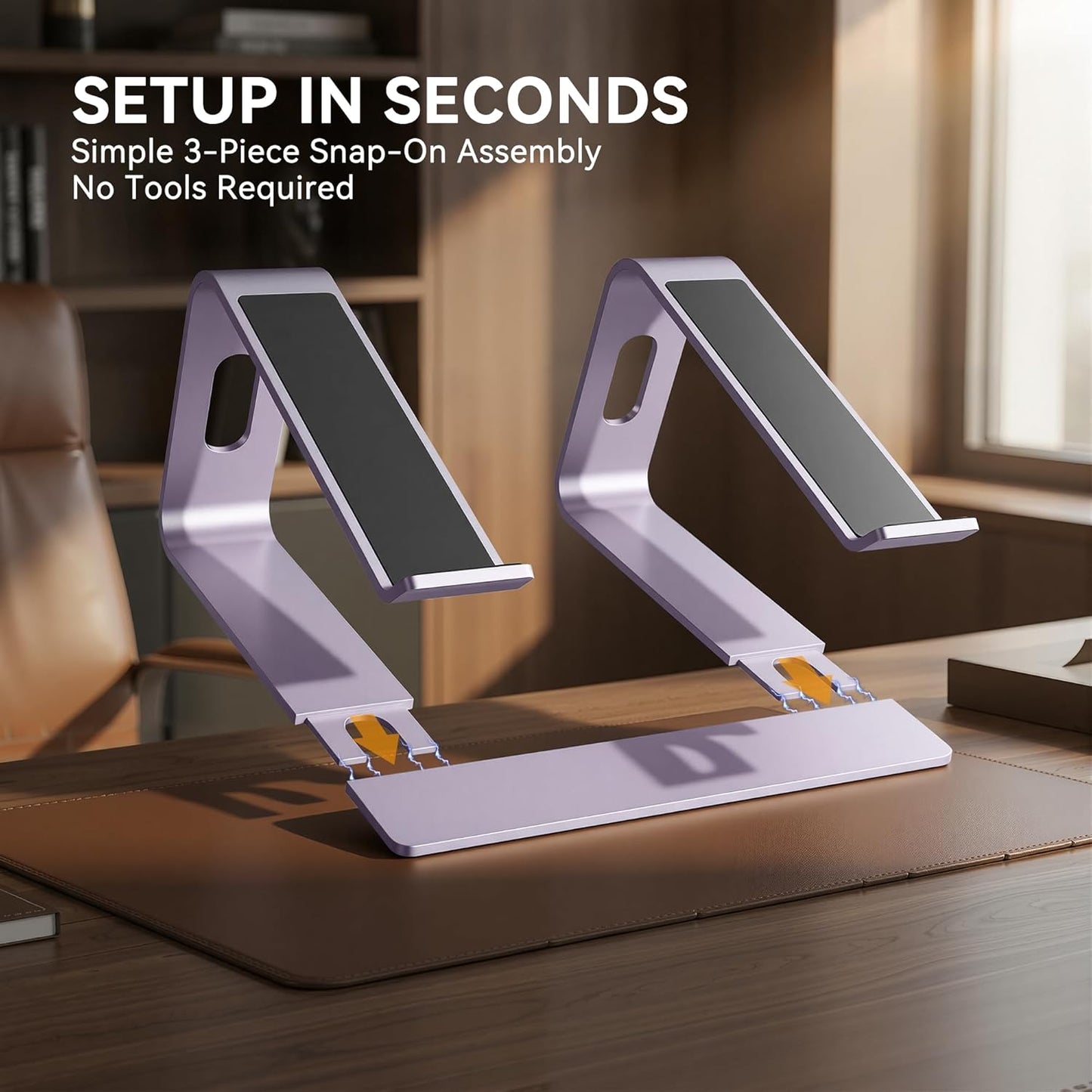 Aluminum Laptop Stand for 10–15.6" Laptops – Ergonomic Desktop Riser, Purple