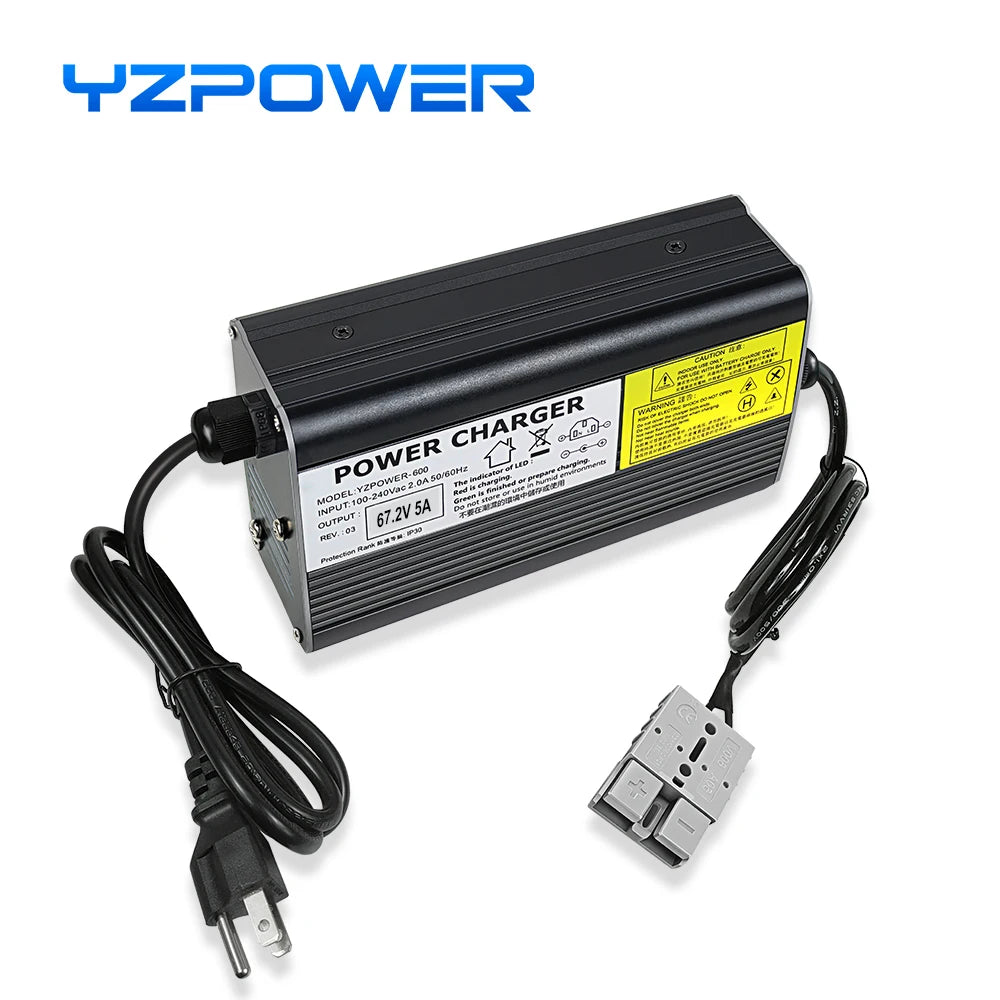 67.2V 5A Lithium Battery Charger 16S/ 60V 72V 5A Lithium Battery Charger Fast Charging with Cooling Fan