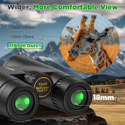 12x42 HD Waterproof Binoculars