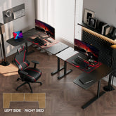 60" L-Shaped Gaming Desk with Cable Management