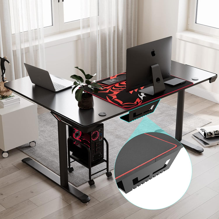 60" L-Shaped Gaming Desk with Cable Management