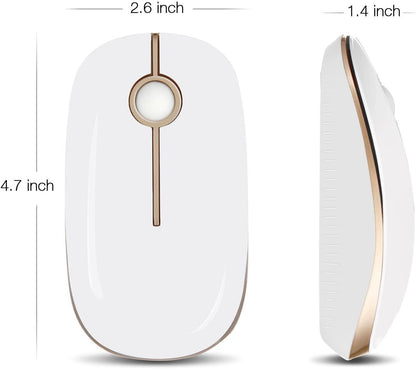 Wireless Slim Mouse – Quiet 2.4GHz USB Optical Mouse for Laptop, PC & Mac