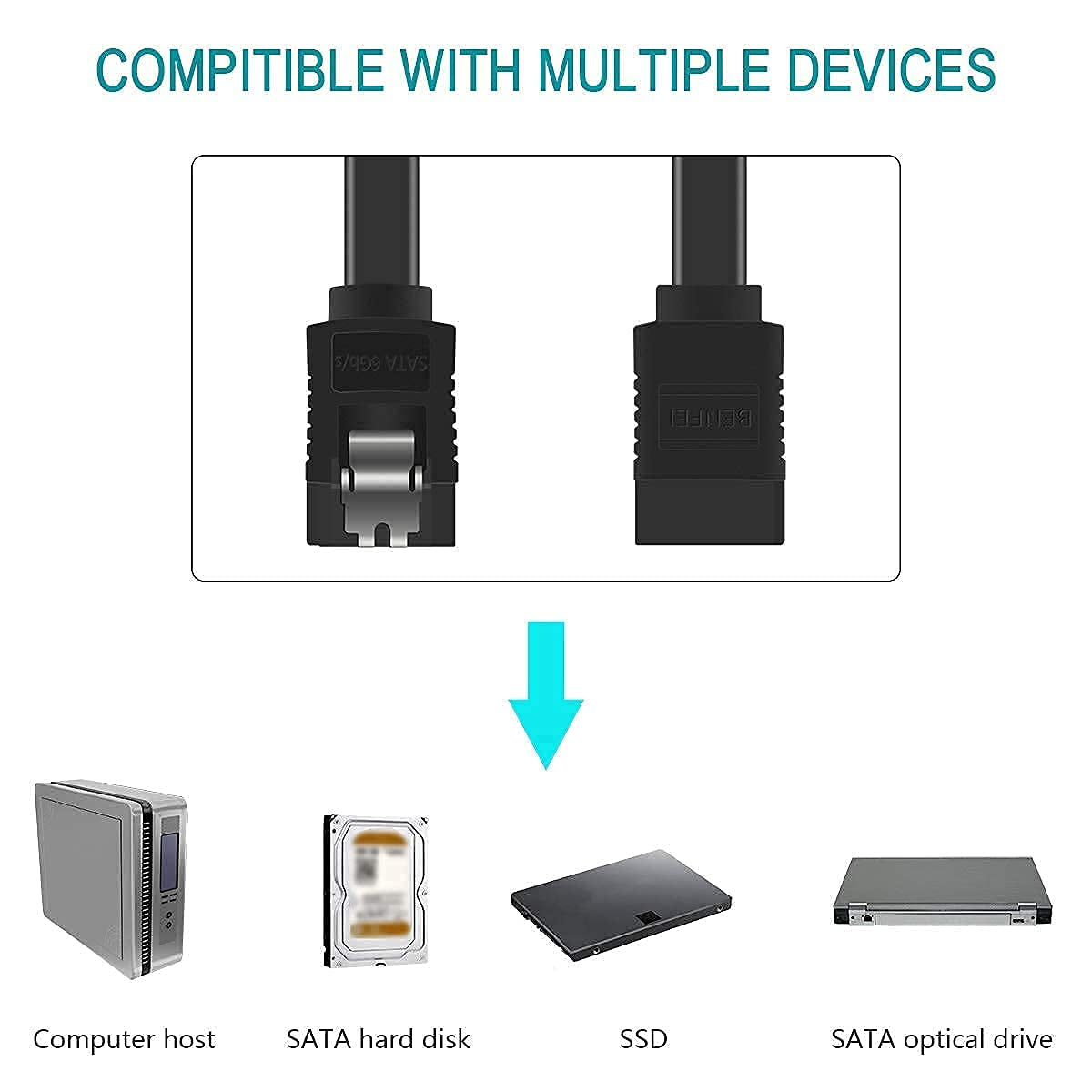 3-Pack 18″ SATA III 6Gbps Cables – Black