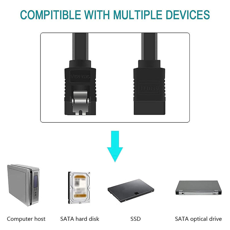 3-Pack 18″ SATA III 6Gbps Cables – Black