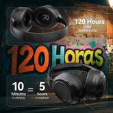 Wireless Over-Ear Headphones with Hybrid ANC – 50 dB Noise Reduction, 120-Hour Battery, 6-Mic ENC, Spatial Audio and Foldable Design