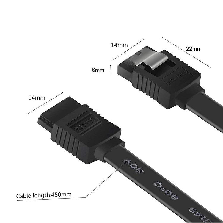 3-Pack 18″ SATA III 6Gbps Cables – Black
