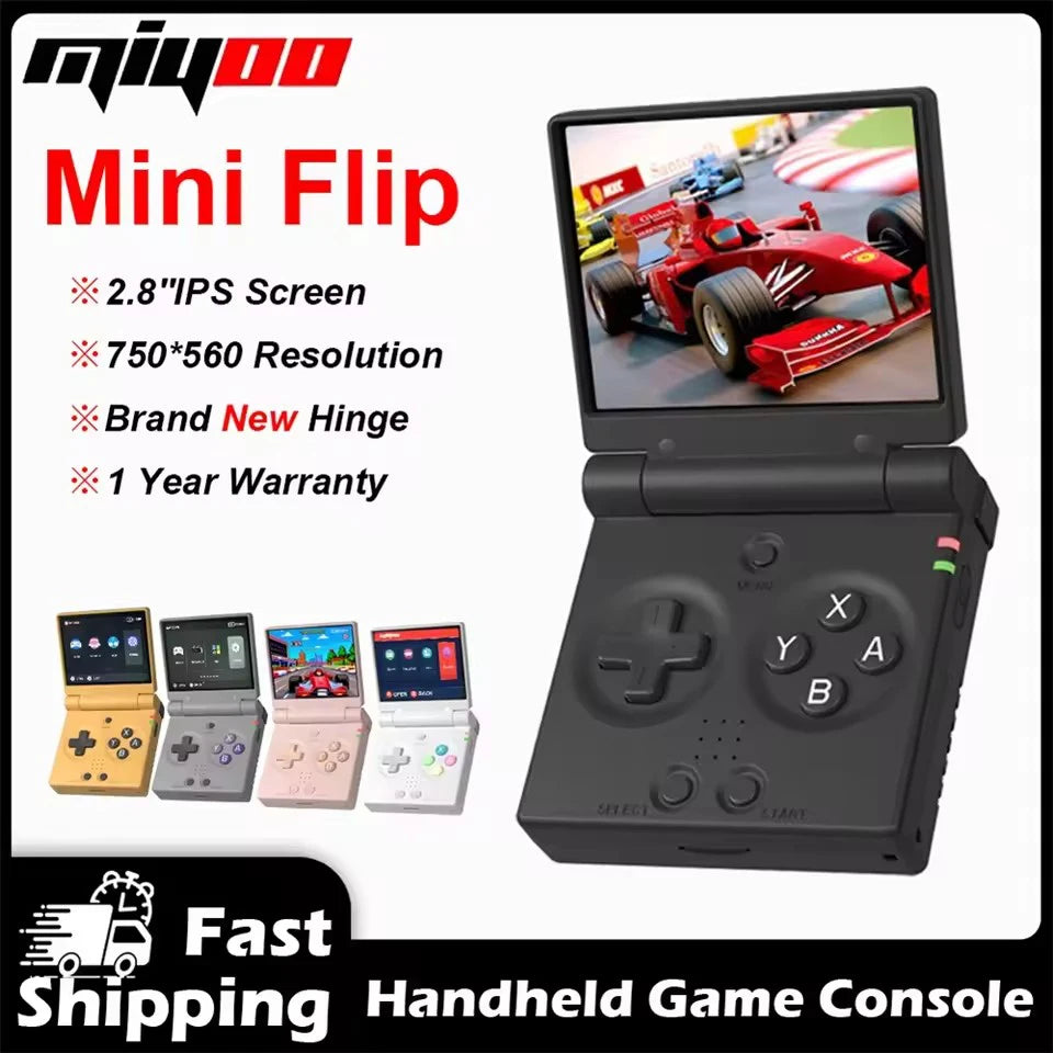 MIYOO Mini Flip Retro Handheld Console – 2.8″ IPS, Linux & Wi-Fi