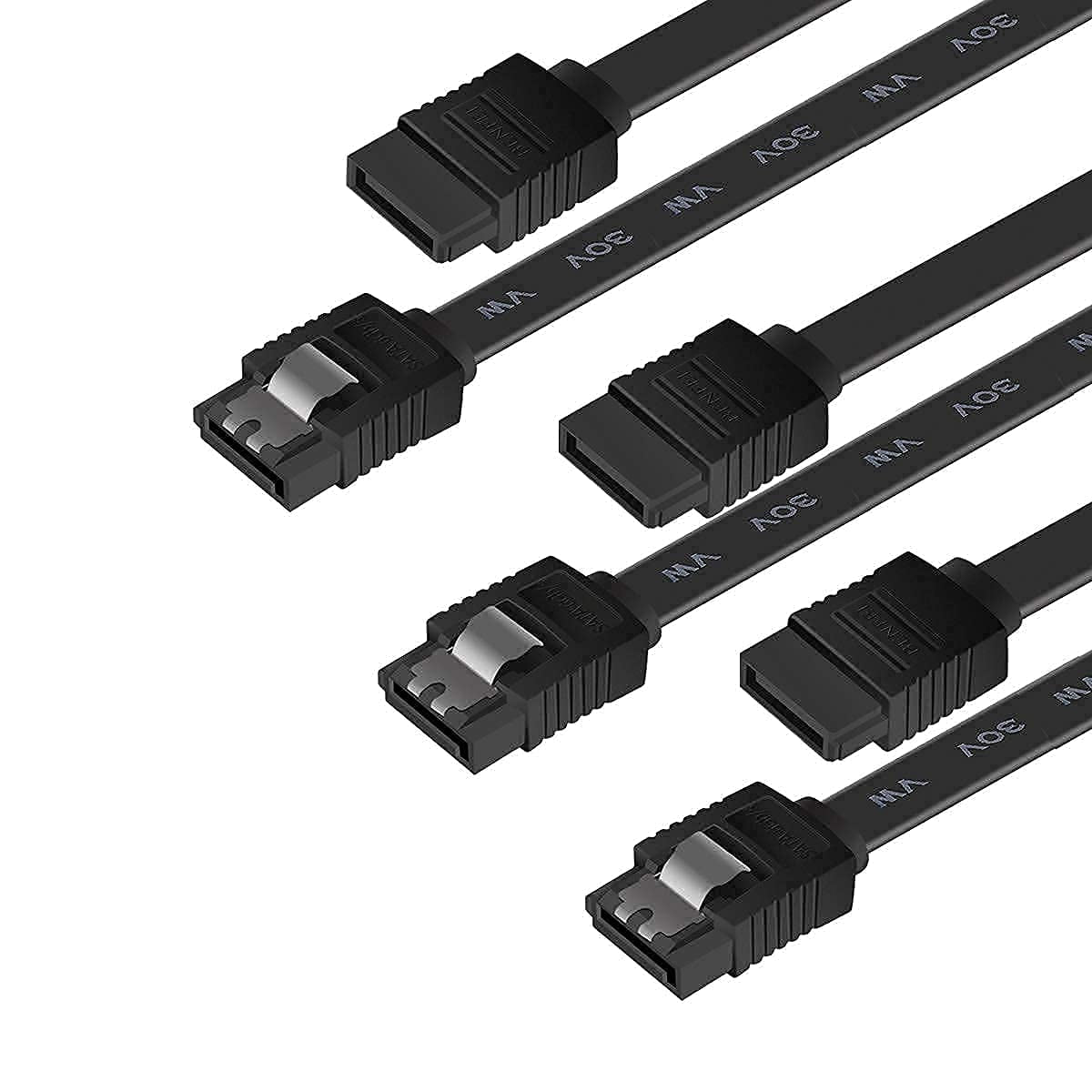 3-Pack 18″ SATA III 6Gbps Cables – Black