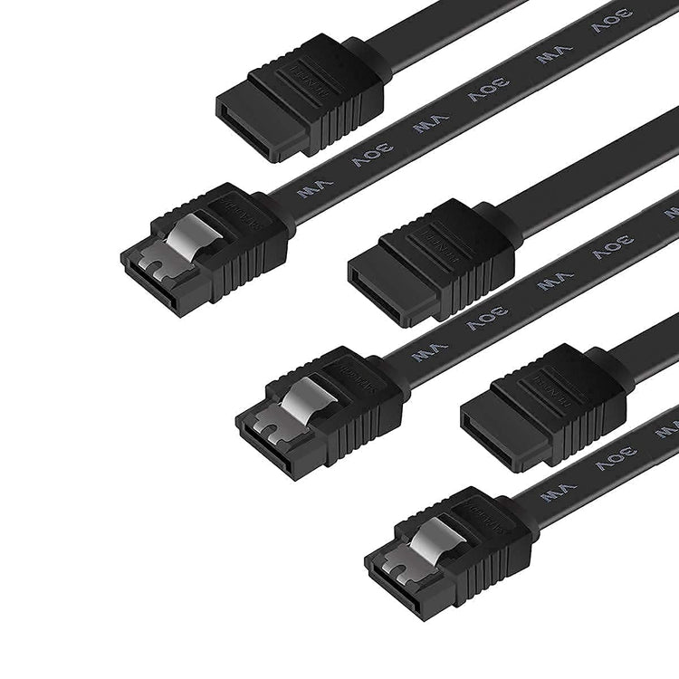 3-Pack 18″ SATA III 6Gbps Cables – Black