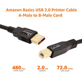 USB 2.0 Printer Cable (USB-A to USB-B, 6ft)