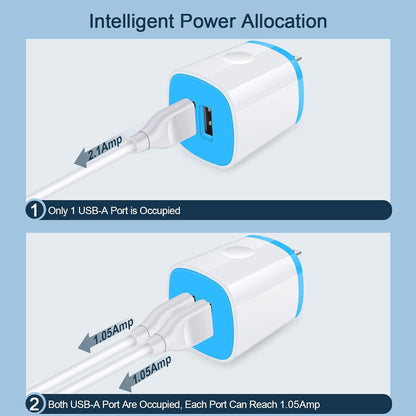 Dual USB Wall Charger 2.1A Fast Charging Adapter