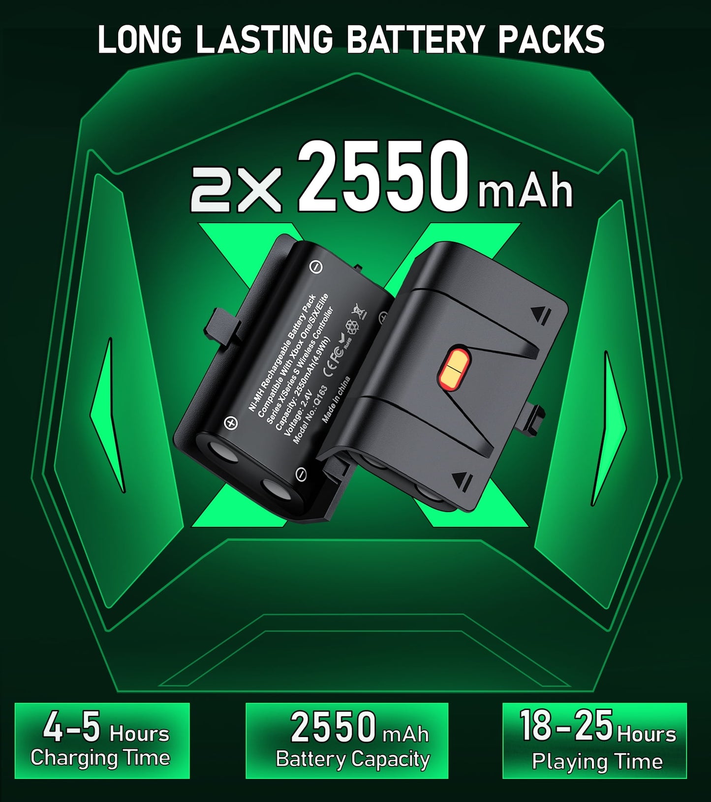 Xbox Controller Charging Station with 2 Battery Packs