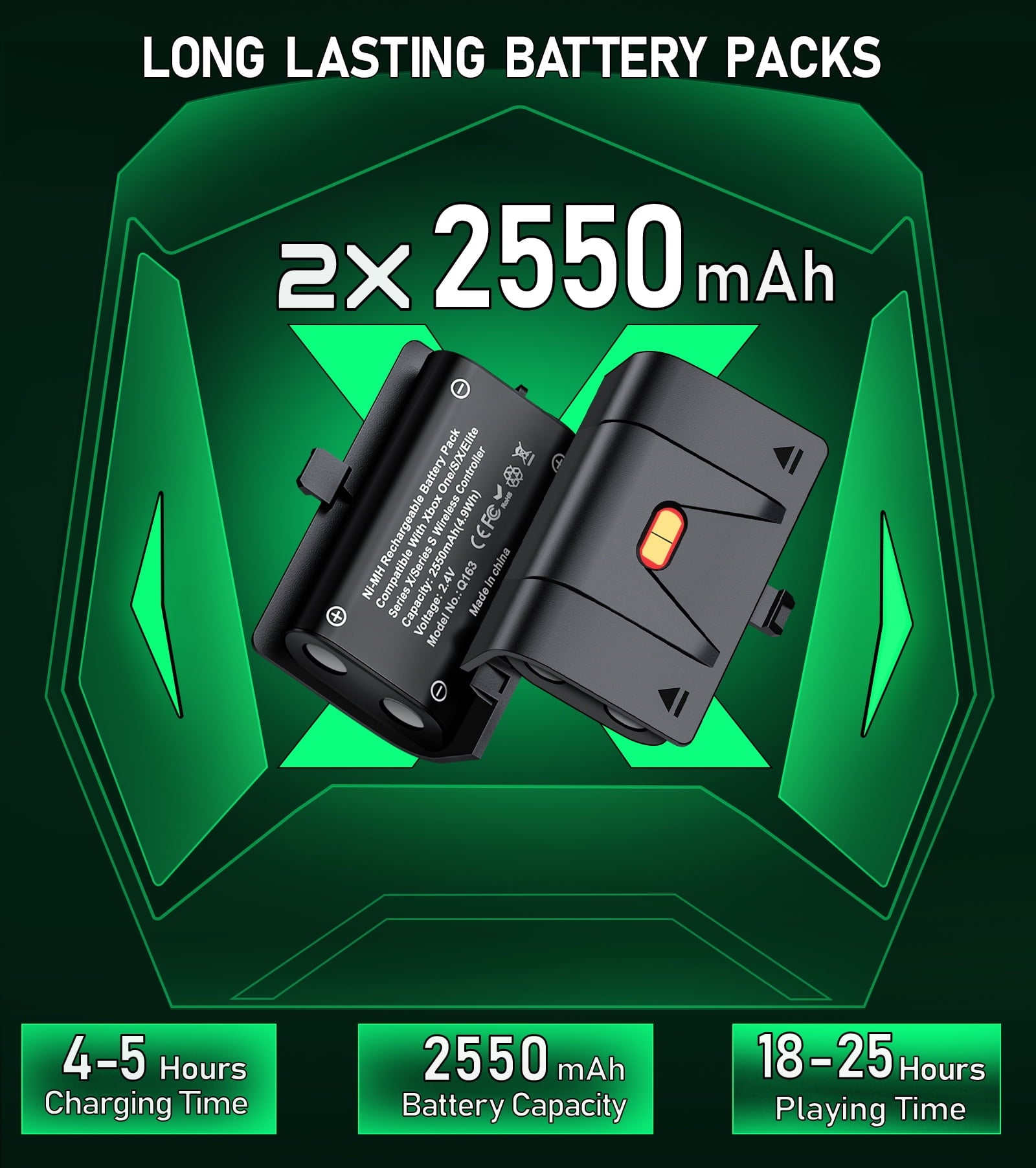 Xbox Controller Charging Station with 2 Battery Packs