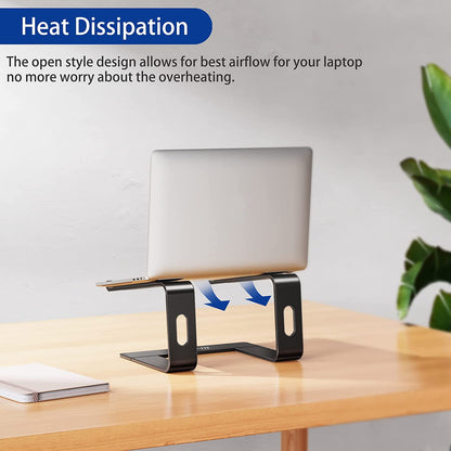 LS03 Aluminum Laptop Stand, Ergonomic Detachable Computer Stand, Notebook Riser, Laptop Mount Compatible with Air, Pro, Dell, HP, Lenovo More 10-15.6" Laptops, Black