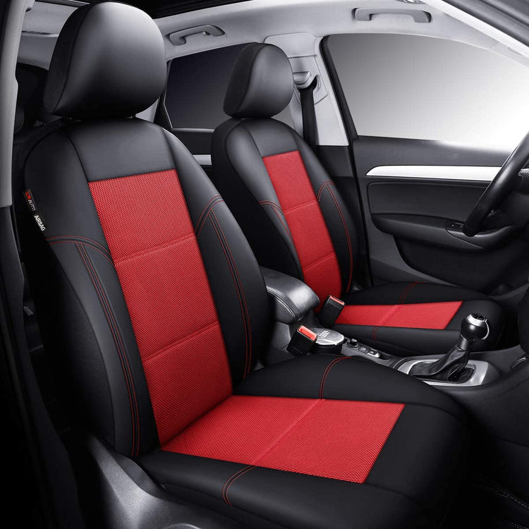9PCS Universal Leather & Mesh Car Seat Covers